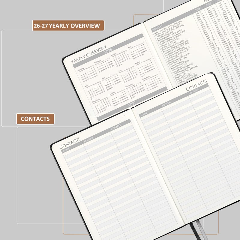Lemome 2026 Planner - Planner 2026 with Pen Loop, Jan 2026 - Dec 2026, to Achieve Your Goals & Improve Productivity, Thick Paper, 40 Note Pages, Inner Pocket, 5.75" x 8.25" - Black - Image 5